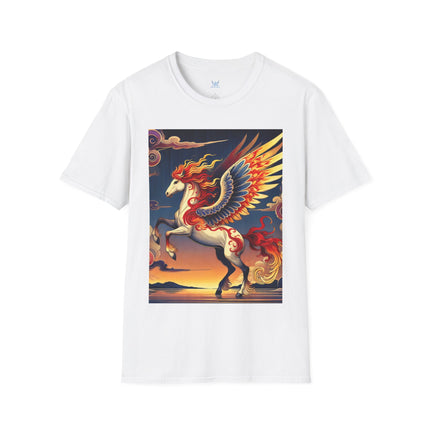 Flame-Winged Horse at Sunset Softstyle T-Shirt