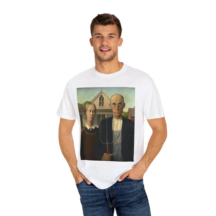 American Gothic by Grant Wood Unisex Garment-Dyed T-shirt