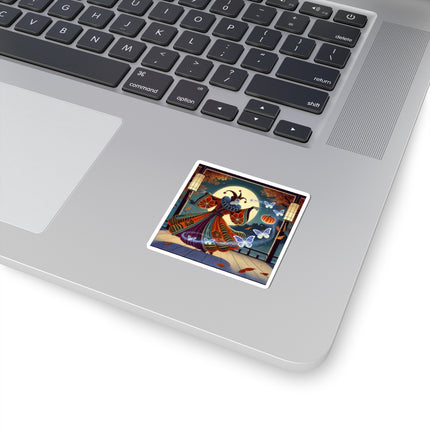 Court Magician with Ghost Butterflies Kiss-Cut Stickers (4 Sizes)