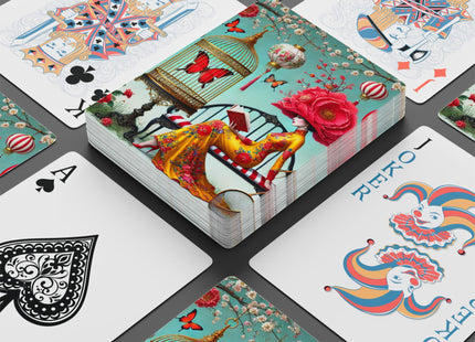 Reading in a Painted Garden Playing Cards