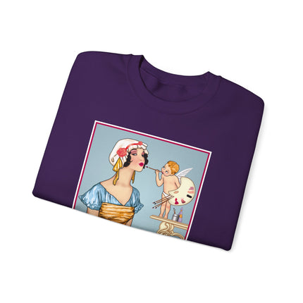 The Enchanting Painter: A Fairy's Artistic Touch Heavy Blend™ Crewneck Sweatshirt