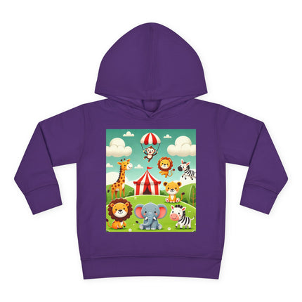 Whimsical Circus Friends Toddler Pullover Fleece Hoodie