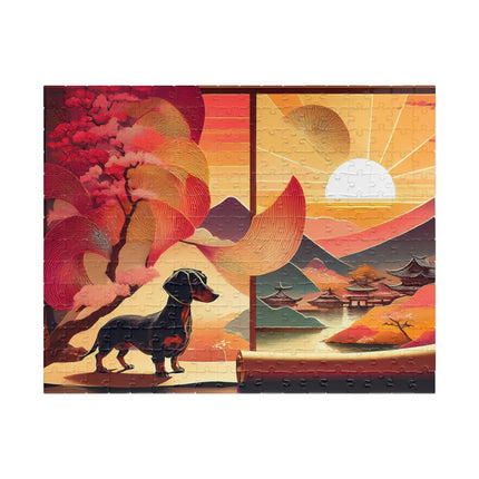 Dachshund's Sunset Artistry Puzzle (110, 252, 520, 1014-piece)