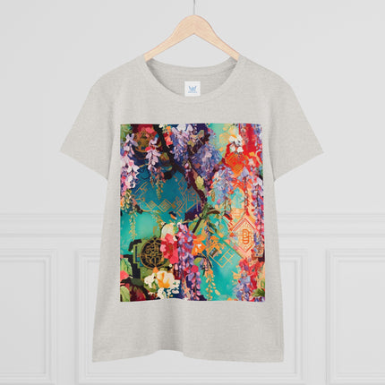 Golden Wisteria Symphony Women's Midweight Cotton Tee