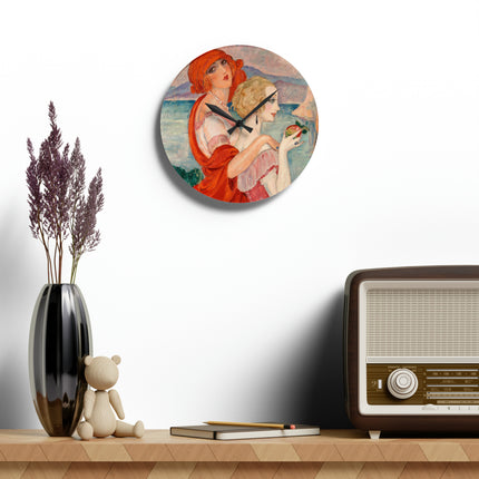 Sur la Route d'Anacapri by Gerda Wegener Acrylic Wall Clock, Round and Square
