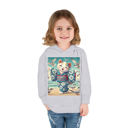 Geisha Kitten by the Seaside Toddler Pullover Fleece Hoodie
