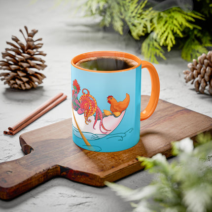 A Rooster's Seafaring Adventure Colorful Mugs, 11oz