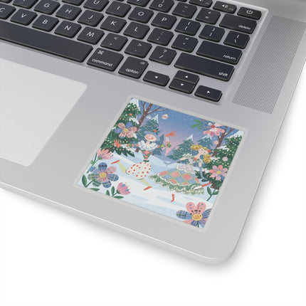 🎭🎄 The Christmas Harlequin Dance Kiss-Cut Sticker – Whimsical Holiday Fantasy