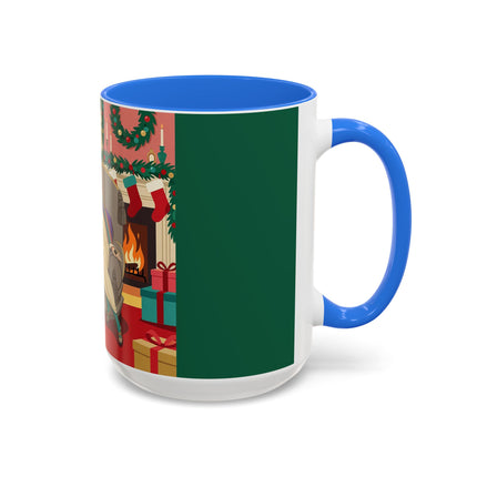 🖤🔥 The Lady Of The Christmas Hearth Colorful Mug – Art Deco Holiday Elegance