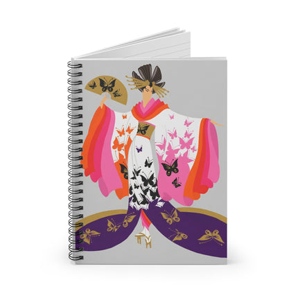 Butterfly Kimono Spiral Notebook – Elegant Japanese Fantasy & Whimsical Grace