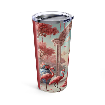 Petals, Porcelain, and Flamingos Tumbler 20oz