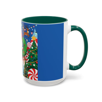 🦌🍬 The Lady Of The Peppermint Christmas Garden Colorful Mug – Colorful Art Deco Holiday Fantasy