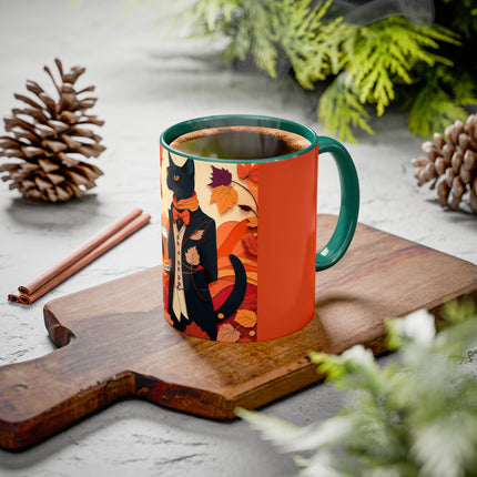 Siamese Cat at an Autumn Harvest Fair Colorful Mugs (11oz, 15oz)