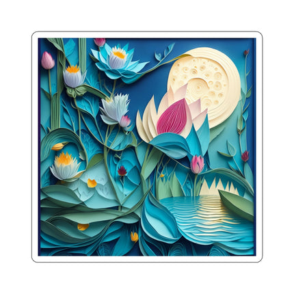 Ethereal Moonlit Lake Kiss-Cut Stickers (4 Sizes)
