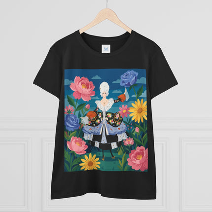 🌸👑 The Duchess Of The Enchanted Garden Cotton Tee – Art Deco Floral Elegance