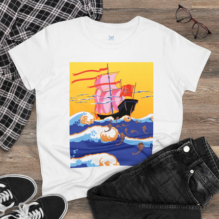 Golden Seas and Whimsical Dreams Women's Midweight Cotton Tee