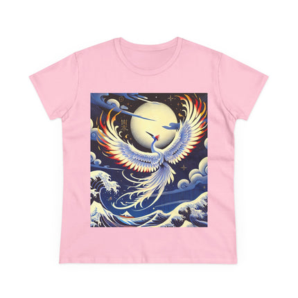 Majestic White Crane Cotton Tee