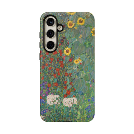 Farm Garden with Sunflowers by Gustav Klimt Phone Cases