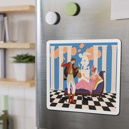 🐈🏛️ The Grand Salon Courtship Die-Cut Magnets – Art Deco Neoclassical Romance