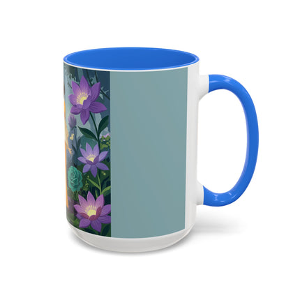 The Lady Of The Moonlit Garden Colorful Mugs – Art Deco Botanical Serenity
