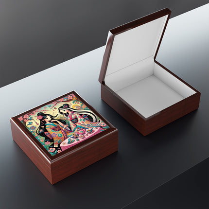 Cherry Blossom Tea Fairies Jewelry Box – Whimsical Kimono Tea Ritual