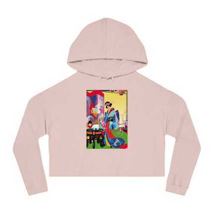 A Timeless Journey by Umberto Brunelleschi Women’s Cropped Hooded Sweatshirt