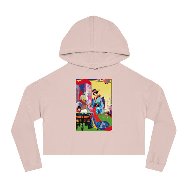 A Timeless Journey by Umberto Brunelleschi Women’s Cropped Hooded Sweatshirt