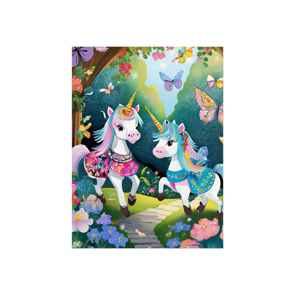 Baby Unicorns and Fluttering Butterflies Fine Art Posters