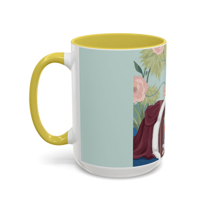 The Lady Of The Scarlet Chaise Colorful Mugs – Art Deco Romantic Elegance