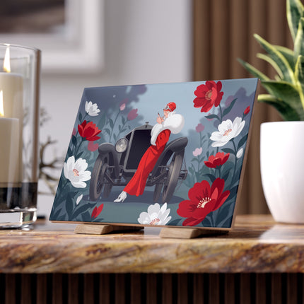 🌸🎀 The Grand Floral Promenade Ceramic Tile – Art Deco Fashion Fantasy