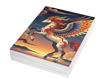 Flame-Winged Horse at Sunset Postcards (envelopes included) - Bundles of 10, 30, 50 Pieces