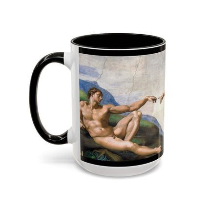 The Creation of Adam by Michelangelo Buonarroti Colorful Mugs (11oz, 15oz)