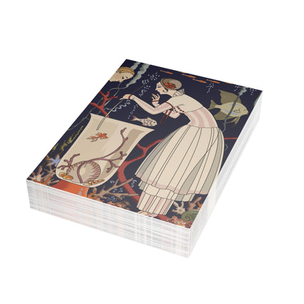 L'Etourdissant Petit Poisson (The Dazzling Little Fish) by George Barbier Greeting Cards (1, 10, 30, and 50pcs)
