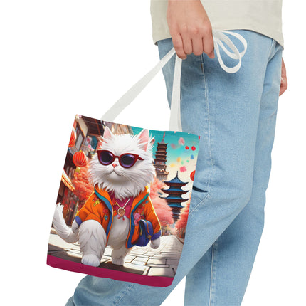 Fashionista Feline Puzzle Tote Bag (AOP)