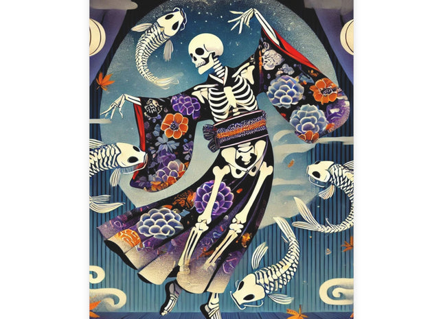 Skeleton Kabuki Performer Postcards (envelopes included) - Bundles of 10, 30, 50 Pieces