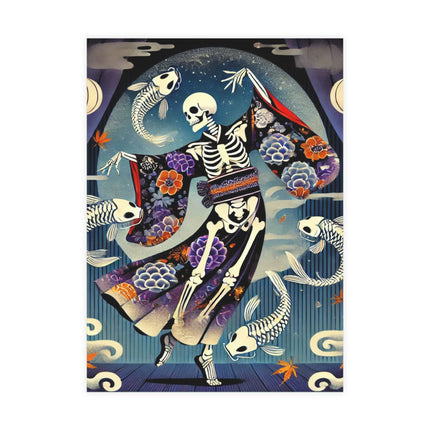 Skeleton Kabuki Performer Postcards (envelopes included) - Bundles of 10, 30, 50 Pieces