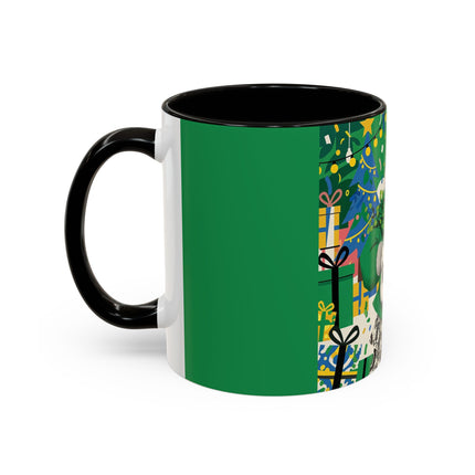 🍀🎄 The Emerald Holly Christmas Colorful Mug – Art Deco Holiday Elegance