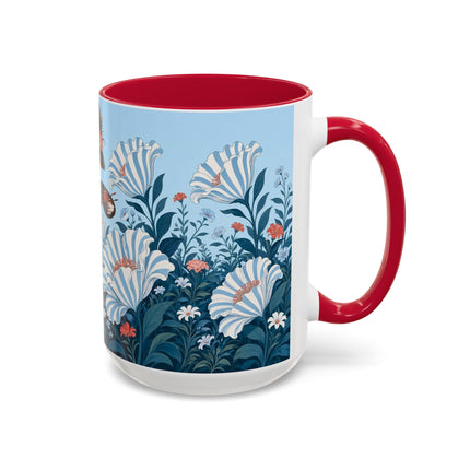 🎨💙 The Enchanted Garden Artist Colorful Mug – Art Deco Floral Whimsy