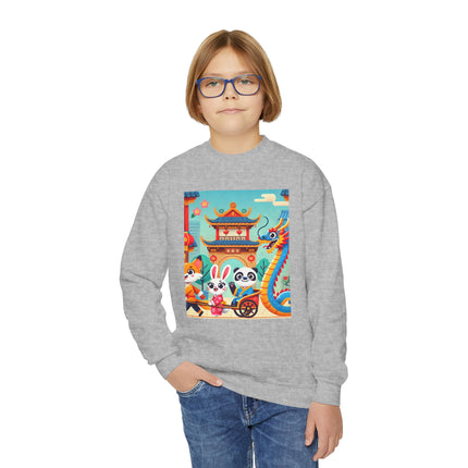 Lantern Street Dragon Parade Youth Crewneck Sweatshirt – Festive Energy, Culture & Playful Adventure