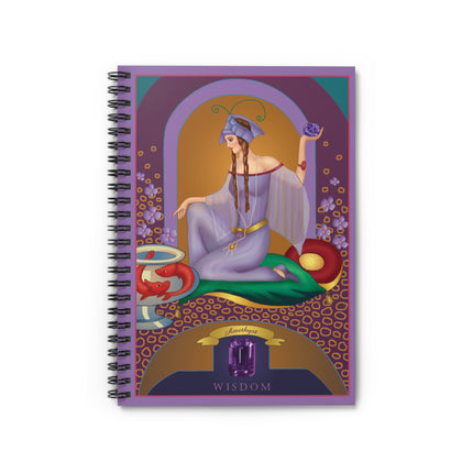 February & Amethyst (from the Gem Series) by Sofia Chiostri Spiral Notebook - Ruled Line