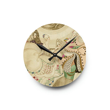 Sur talons rouges (On Red Heels) pl 01 by Gerda Wegener Acrylic Wall Clock, Round and Square