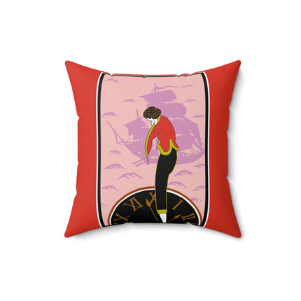 Woman Waiting for her Beloved at 1:59 by Kobayashi Kaichi Spun Polyester Square Pillow