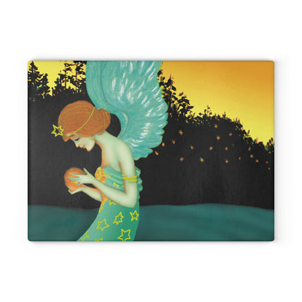 Twilight Angel Glass Cutting Board