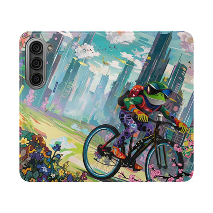 🐸🚵 Cyberpunk Frog Flip Case – High-Tech Adventure & Neon Velocity