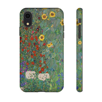 Farm Garden with Sunflowers by Gustav Klimt Phone Cases