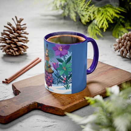 🌹❄️ The Holly Rose Of Winter Colorful Mug – Art Deco Christmas Garden