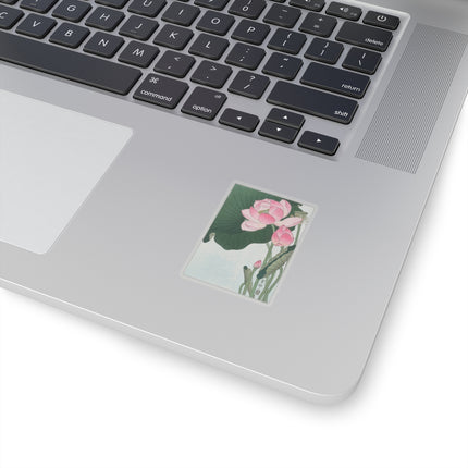 Blooming Lotus Flowers by Ohara Koson Kiss-Cut Stickers (4 Sizes)