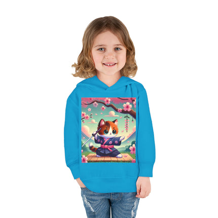 Samurai Kitten Toddler Pullover Fleece Hoodie