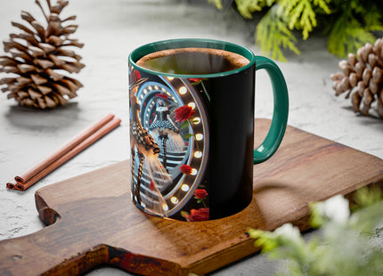 Halloween Witch Through the Mirror Colorful Mugs (11oz, 15oz)