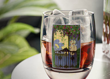 Whispers of Love: A Vintage Art Deco Fairytale Whiskey Glass